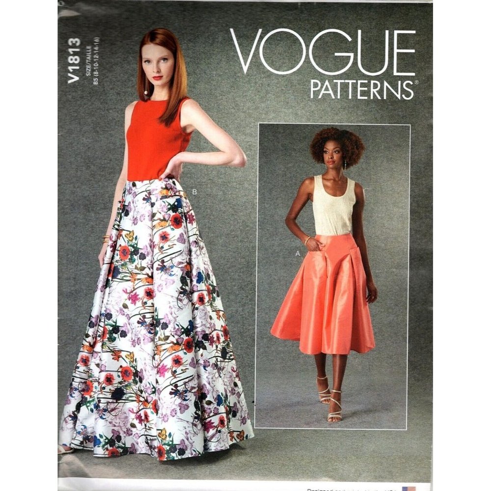 Vogue V1813 Misses 8 to 16 Easy Flared Skirt Uncut Sewing Pattern